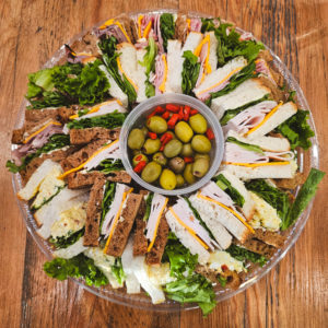Traditional Bread Sandwich Tray (turkey & cheddar, ham & cheddar, egg salad, roast beef & cheddar on freshly baked white and whole grain bread cut into quarters))