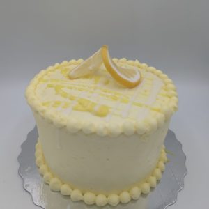Lemon Twist Cake (vanilla cake, lemon filling, lemon flavoured buttercream)