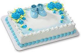 New Baby Boy Blue Booties Theme Cake