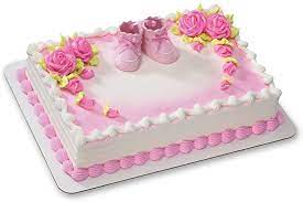 New Baby Girl Pink Booties Theme Cake