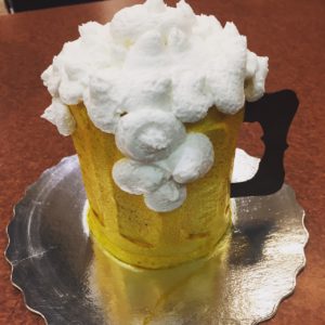 St. Paddy's Day Beer Stein Cake 6" serves 4-6 (vanilla cake, venetian cream filling)